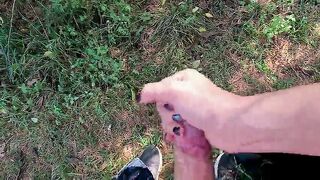 Nasty Nature Handjob - Outdoor Male POV Handjob Huge Cum