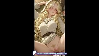 Unshaved Blonde Hentai Elf in Hooded Robe Takes Big Shlong Outside. Ai.