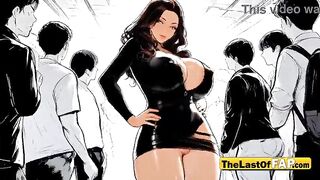 MILF in Cosplay at the Convention with a Fan - AI GENERATED