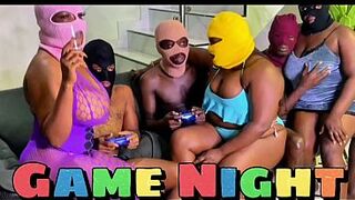 #ThrowBack 2022 GAME NIGHT : FIFA Soccer Orgy At The Mansion With three (3) Black Curvy Ebony Teens Fucking three BBCs - Spunk fountain & Squirting On Premium