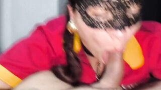 Mexican Oxxo cashier sucking a customer's ramrod after the shift was paid to suck a ramrod