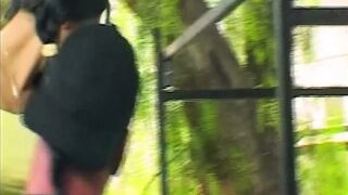Sexy Brunette Hottie Gets Rough Outdoor Pounding and Creamy Cumshot