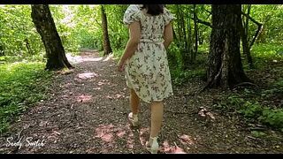 Public flashing and peeing in the park lead to hardcore sex