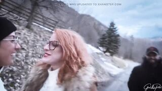 Naughty Snow Vlog: a Surprise Guest with a Real Craving for Cum