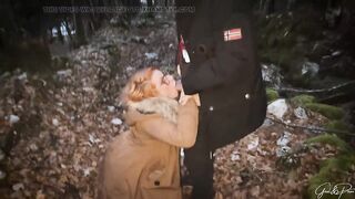 Naughty Snow Vlog: a Surprise Guest with a Real Craving for Cum