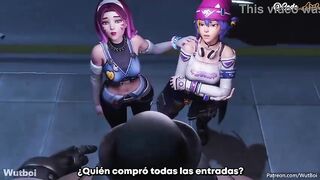 D.Va gets banged hard by two black ramrods [Spanish subtitles]