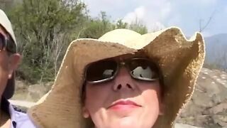 Shameless older couple banging in the countryside