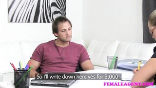 FemaleAgent Lascivious golden-haired milf finishes casting