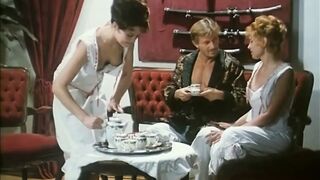 Curly vintage vagina licking anal penetrated in the Budapest castle