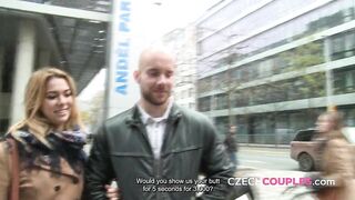 A spontaneous hallway hookup with an avid couple (Czech Couples)