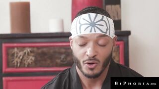 BIPHORIA - Cobra Bi Splits His Students Open in a Big Penis three-some