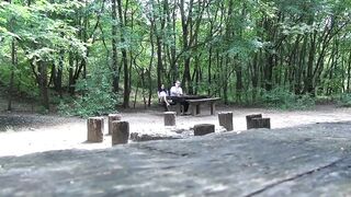 Shameless Masturbation in Park Turns Into Quickie