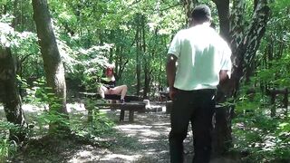 Shameless Masturbation in Park Turns Into Quickie