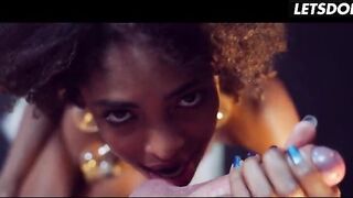 Sloppy Deepthroat From a Hirsute Haired Ebony Chick, Saliva Everywhere