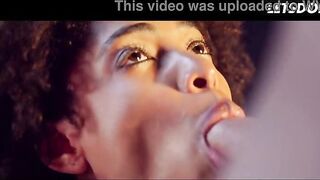 Sloppy Deepthroat From a Hirsute Haired Ebony Chick, Saliva Everywhere