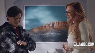 Young neighbor comforts lonely widow then breeds her
