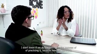 An Ebony principal, gets banged hard by a big wang in her round ass