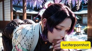 Shinobu Kocho Fucks Hard in a Night Garden Full of Blooming Wisteria - 3D AI Comics