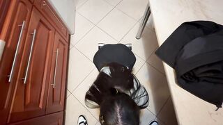 kitchen and screw my stepsister 'cuz this honey's walking around in leggings