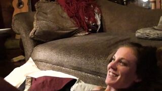 Amateur couple gets filmed while they fuck