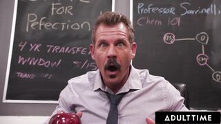 ADULT TIME - Nasty Tiny Squirter Rose Carter Splashes Her Wet Snatch On Teacher During Detention