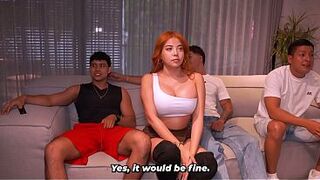 Celeste Alba enjoys three jocks at the same time with cumshots at the end