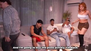 Celeste Alba enjoys three jocks at the same time with cumshots at the end