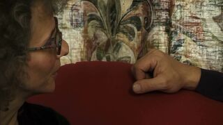 Older Glasses Slut Rides Shlong Then Swallows Facial