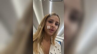 18 Year Old Italian Webcam Star Golden-haired Pays the Delivery Chap with Sex and a Jizz flow in Her Mouth