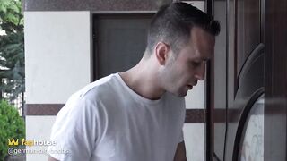 Brunette in Fishnets Rides Cock Hard and Gets Pounded