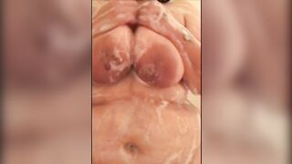 BBW takes a sexy steamy shower 