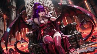 Purple-haired Demon Queen! a Forbidden Feast on the Magma Throne, Red-black Armor Clinging to Scorching Skin!