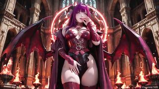Purple-haired Demon Queen! a Forbidden Feast on the Magma Throne, Red-black Armor Clinging to Scorching Skin!