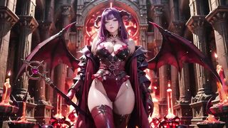 Purple-haired Demon Queen! a Forbidden Feast on the Magma Throne, Red-black Armor Clinging to Scorching Skin!