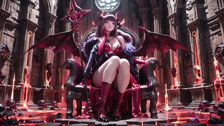 Purple-haired Demon Queen! a Forbidden Feast on the Magma Throne, Red-black Armor Clinging to Scorching Skin!