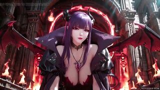 Purple-haired Demon Queen! a Forbidden Feast on the Magma Throne, Red-black Armor Clinging to Scorching Skin!