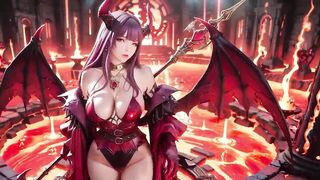 Purple-haired Demon Queen! a Forbidden Feast on the Magma Throne, Red-black Armor Clinging to Scorching Skin!