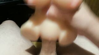 Fucking a mini sex doll torso