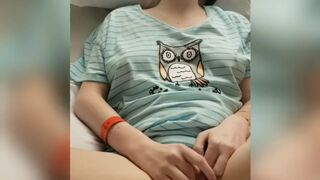 Constricted teen masturbating to orgasm
