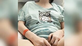 Constricted teen masturbating to orgasm