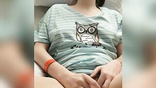 Constricted teen masturbating to orgasm