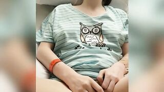 Constricted teen masturbating to orgasm