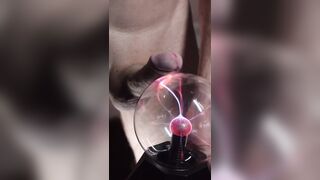 Intense cock teasing with plasma ball