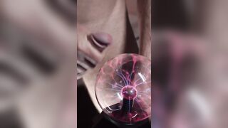 Intense cock teasing with plasma ball
