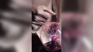 Intense cock teasing with plasma ball