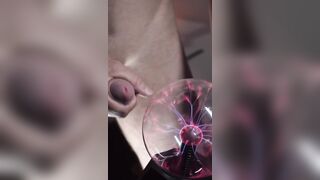 Intense cock teasing with plasma ball