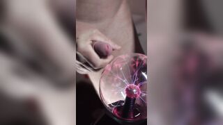Intense cock teasing with plasma ball