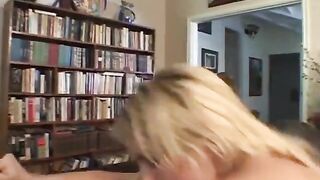 Golden-haired doxy banged by foot fetish stud