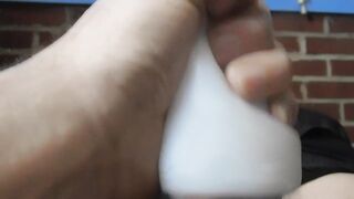 Banging my Tenga Egg (Wavy) with a cumshot