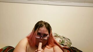 Kitten practices giving head and deepthroating!!